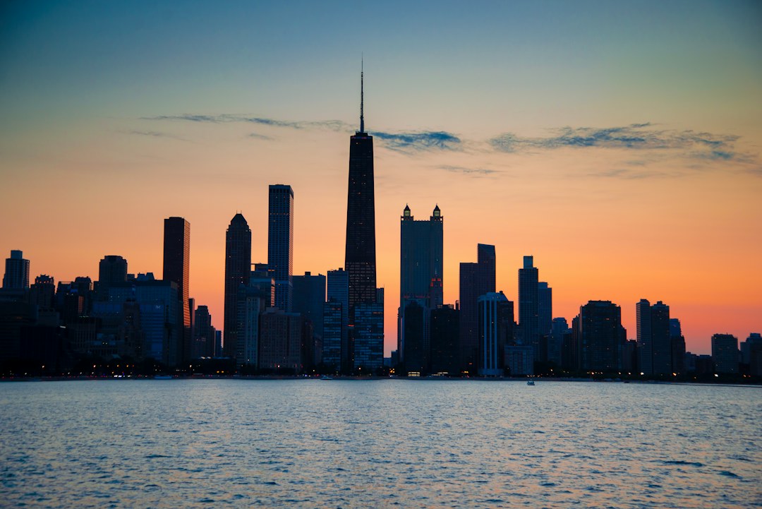 Chicago skyline at dusk