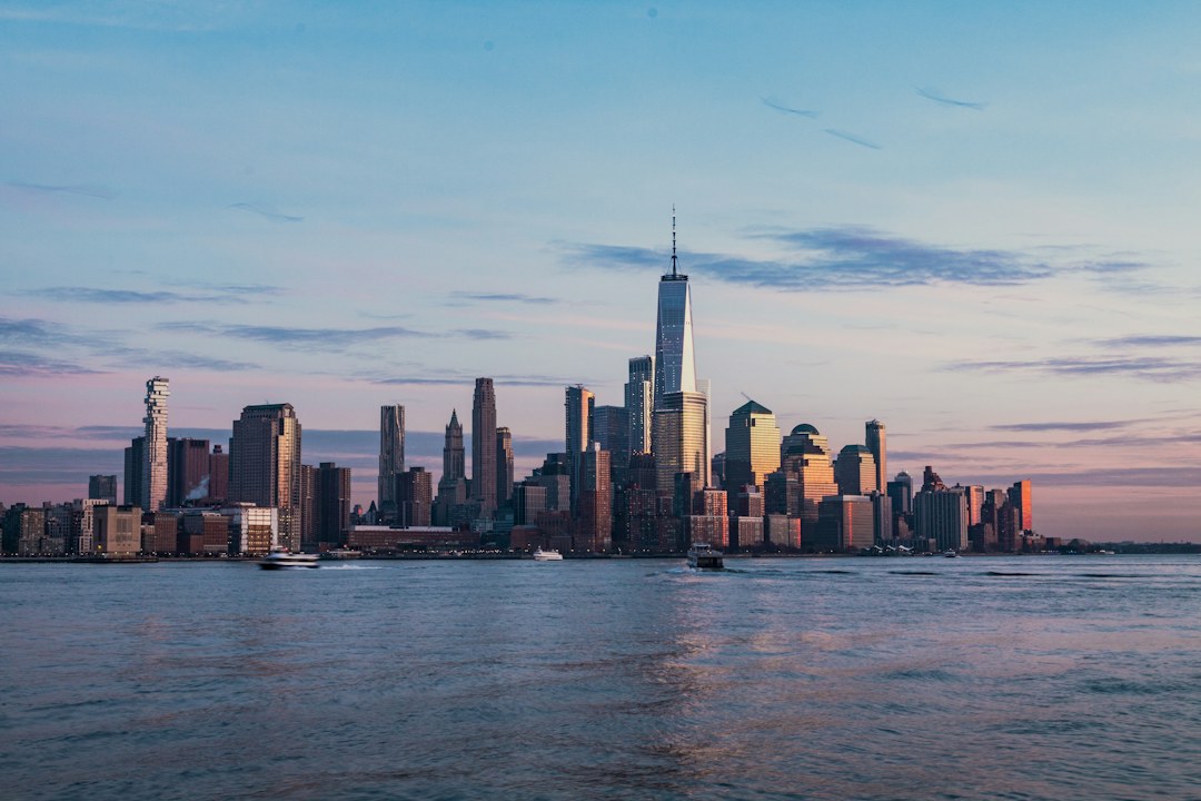 New York City skyline at dusk